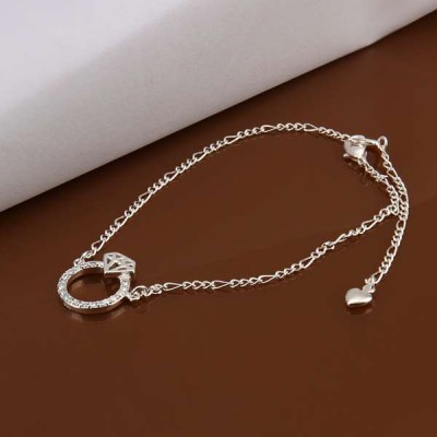 New Design Handmade Silver-Plated Anklet (Diamond/Ring Shape)