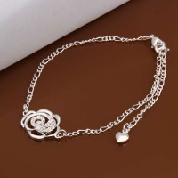 New Design Handmade Silver-Plated Anklet (Flower Shape)