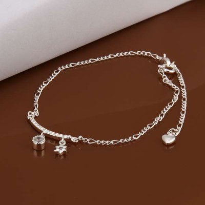 New Design Handmade Silver-Plated Anklet (Round/Star Shape)