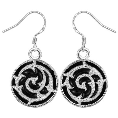 Black & Silver-Coloured Fashion Earrings