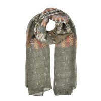 Winter Women Casual Printing Light Scarf - Green