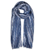 Fashion Women Laser Line Pattern Winter Scarf - Navy