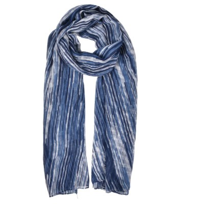 Fashion Women Laser Line Pattern Winter Scarf - Navy