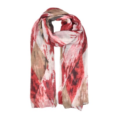 Fashion Women Diamond-Shaped Pattern Light Scarf - Red