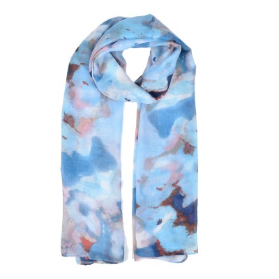 Butterfly Pattern Light Scarf for Women - Blue