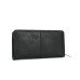 Fashion Metal Button Solid Long Wallet - Black