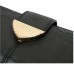 Fashion Metal Button Solid Long Wallet - Black