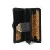 Fashion Metal Button Solid Long Wallet - Black