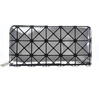 Triangular Pattern Solid Wallet - Silver