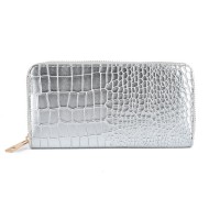 Snakeskin Pattern Fashion Women Wallet - Silver