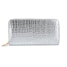 Snakeskin Pattern Fashion Women Wallet - Silver