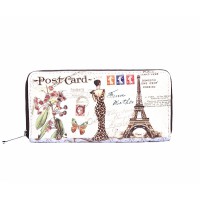 Paris lady print purse