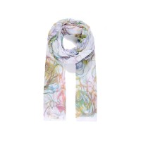 Large multi coloured rose print scarf