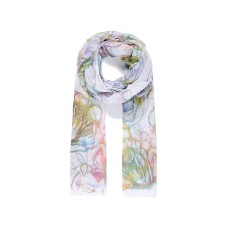 Large multi coloured rose print scarf