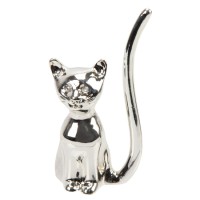 Silver-Plated Cat Ring Holder