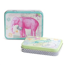 ARTEBENE Set of 2 Metal Boxes - Elephant Pattern