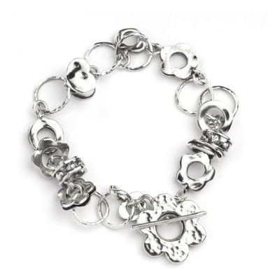 AVIV SILVER - Unusual Handmade Charm Bracelet