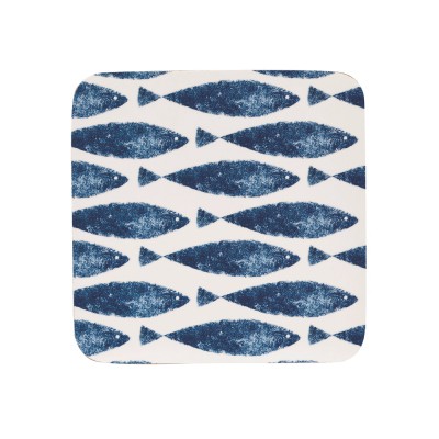 Couture Set of 6 Square Sieni Fishie Coasters