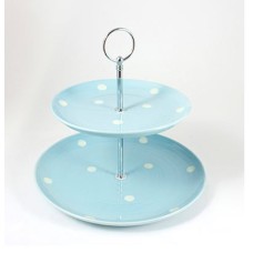 Fresh Blue Cake Stand Spots & Dots