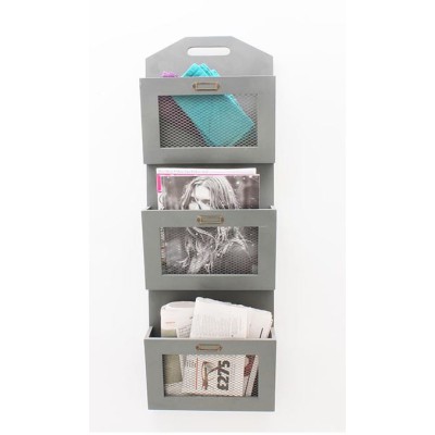 Triple Storage Wall Rack - Dark Grey