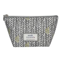 Earth Squared Grey Oil Cloth Make-Up Bag - Large