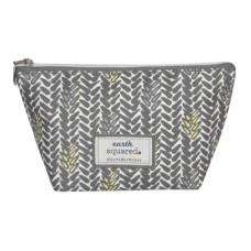 Earth Squared Grey Oil Cloth Make-Up Bag - Large