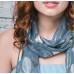 Foil Leaf Grey-Blue Scarf