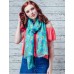 Naomi Turquoise Floral Printed Scarf