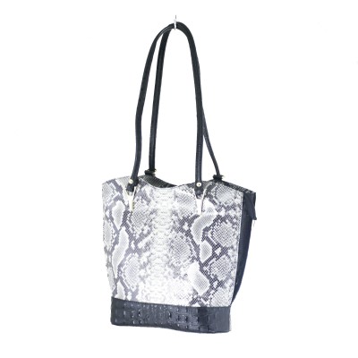 Chelsea - Grey Snakeskin Italian Handbag