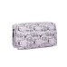 Small Beige Eiffel Tower Print Cosmetic Bag