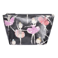 Black Ballerina Print Make-up Bag