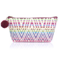 Small Aztec Print Canvas Make-Up Bag