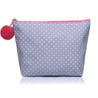 Medium Grey Polka Dot Make-Up Bag 