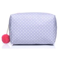 Large Grey Polka Dot Make-Up Bag