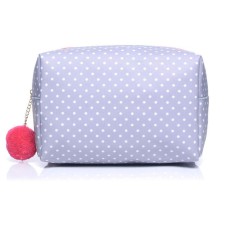 Large Grey Polka Dot Make-Up Bag