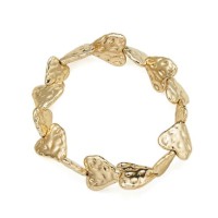 Gold Textured Heart Bracelet