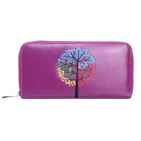 Embossed Purple Tree Purse