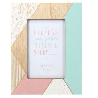 Wooden Pastel Geo Photo Frame