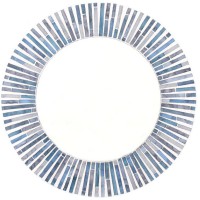 Beautiful Blue Lagoon Mosaic Glass Round Mirror