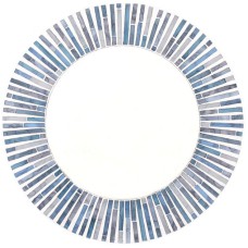 Beautiful Blue Lagoon Mosaic Glass Round Mirror