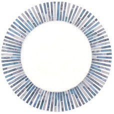 Beautiful Blue Lagoon Mosaic Glass Round Mirror