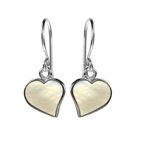 Silver & Mother of Pearl Heart Design Earrings
