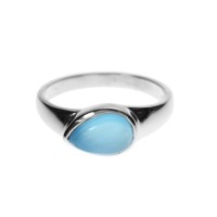 Simple Horizontally-Set Teardrop Stone Ring