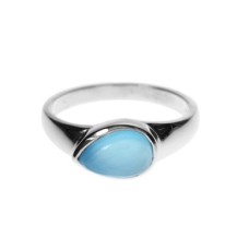 Simple Horizontally-Set Teardrop Stone Ring