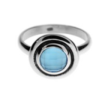 Round Stone Double Bezel Band Ring