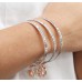 Lisa Angel Silver Charm Bangle - 'Never Forgotten...' Meaningful Words 