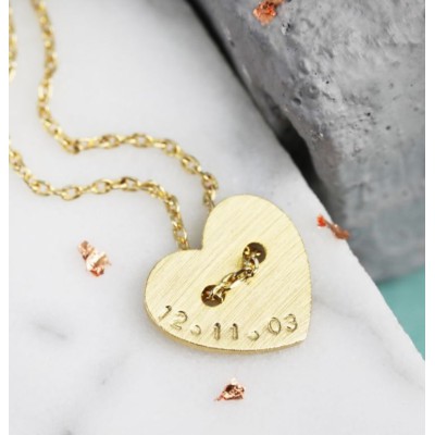 Lisa Angel Gold Button Heart Necklace