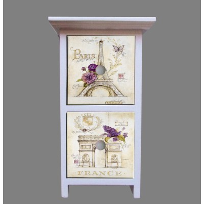 Two Drawer Tabletop Unit with Paris Design