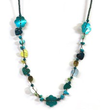 One Button Mabelle Teal Necklace