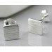 Small Brushed Sterling Silver Square Stud Earrings